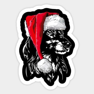 Funny Longhaired Dachshund Santa Christmas dog mom Sticker